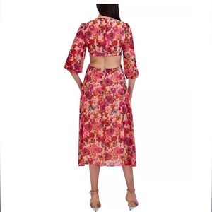 Julia Jordan Floral Print Dress with Cutout    NWT